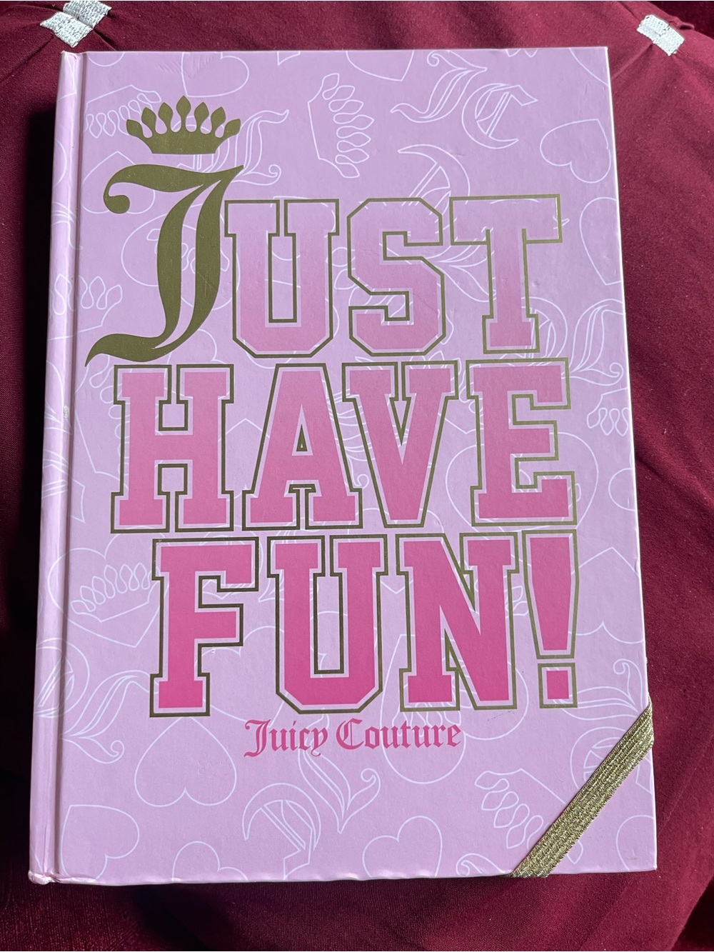 Juicy Couture Pink and Gold "Just Have Fun" Hardcover Notebook